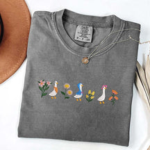 Funny Silly Goose Foral T-Shirt