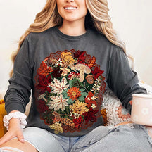 Wildflowers Cottagecore Botanical Floral Thanksgiving Sweatshirt