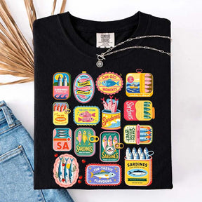 Vintage Sardine Can Mediterranean Food T-Shirt