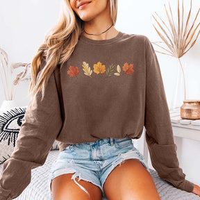 Long Sleeve Fall Autumn Leaves Sweatshirt