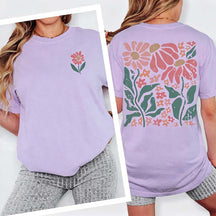Boho Floral Back Print T-Shirt