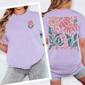 Boho Floral Back Print T-Shirt