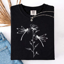 Comfort Color Womens Dragonfly Floral T-Shirt