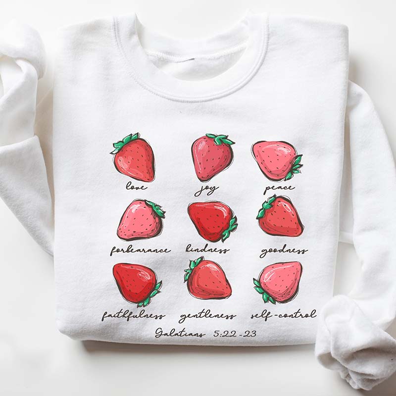 The Fruits of The Spirit Strawberry Bible Verse Sweatshirt