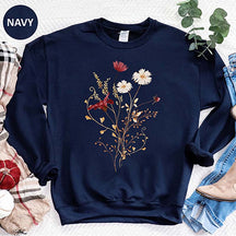 Autumn Fall Watercolor Wildflower Sweatshirt