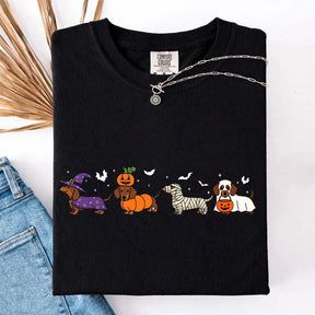 Dachshund Cute Ghost Dogs Halloween T-Shirt