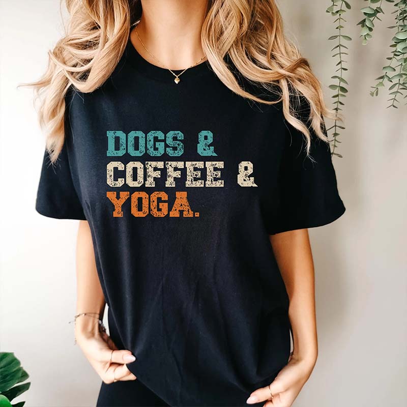 Dogs Coffee Yoga T-Shirt