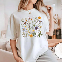 Vintage Pressed  Orange Flowers T-Shirt