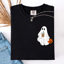 Halloween Ghost Iced Coffee Lover T-Shirt