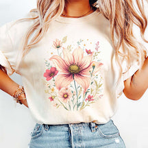 Boho Cottagecore Vintage Wildflowers Gardener T-Shirt
