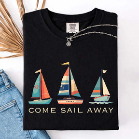Colorful Sailboat Nautical Beach T-Shirt