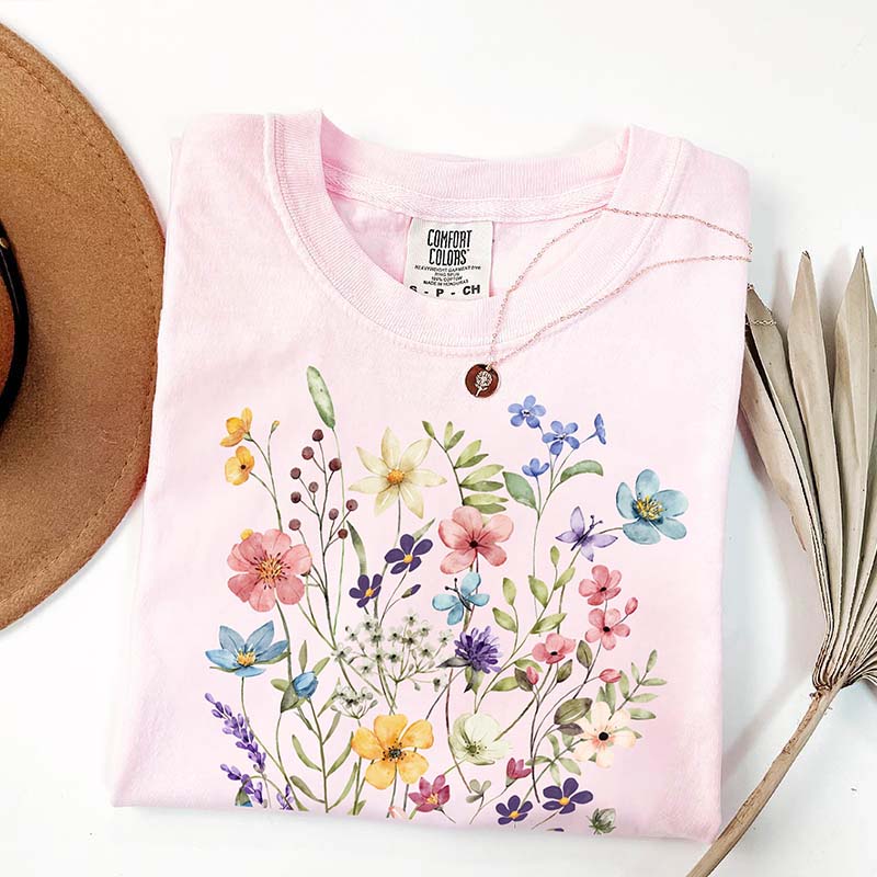 Retro Summer Floral Vibes  T-Shirt