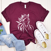 Simple Floral Horse T-Shirt