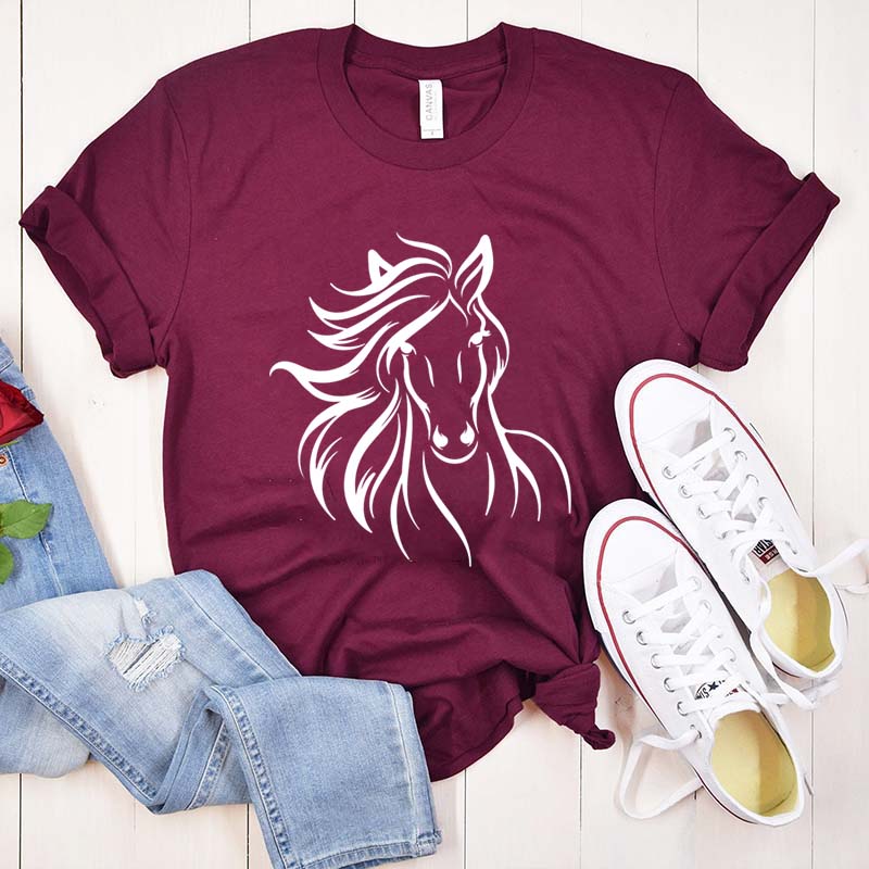 Simple Floral Horse T-Shirt
