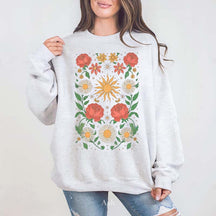 Retro Minimalist Boho Floral Sweatshirt
