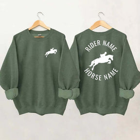 Personalized Equestrian Name Horse Horseback Riding Sweatshirt