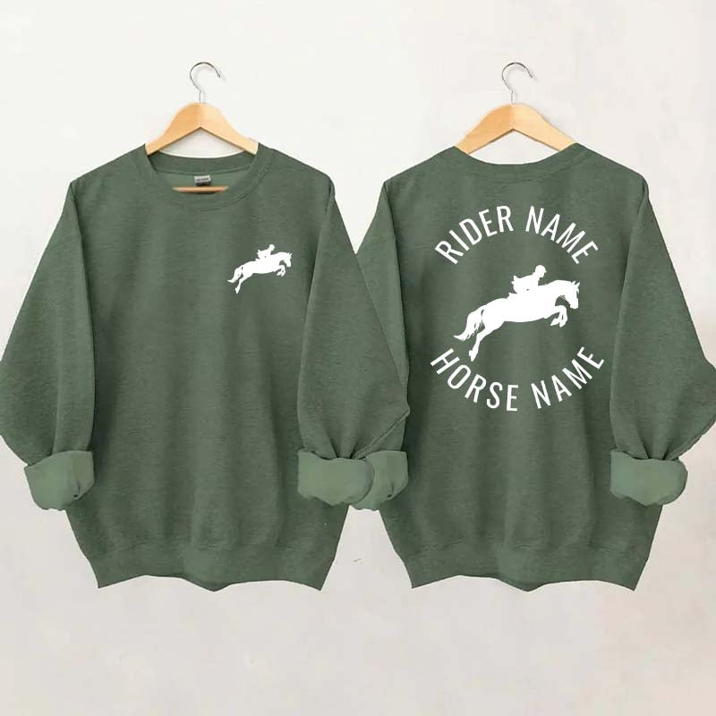 Personalized Equestrian Name Horse Horseback Riding Sweatshirt