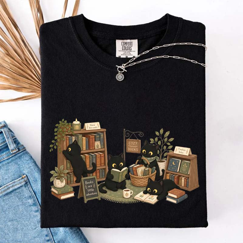 Comfort Colors Bookstore Black Cats T-Shirt