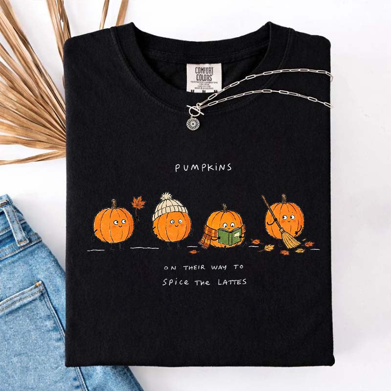 Pumpkins on Their Way to Spice the Latte Graphic T-Shirt