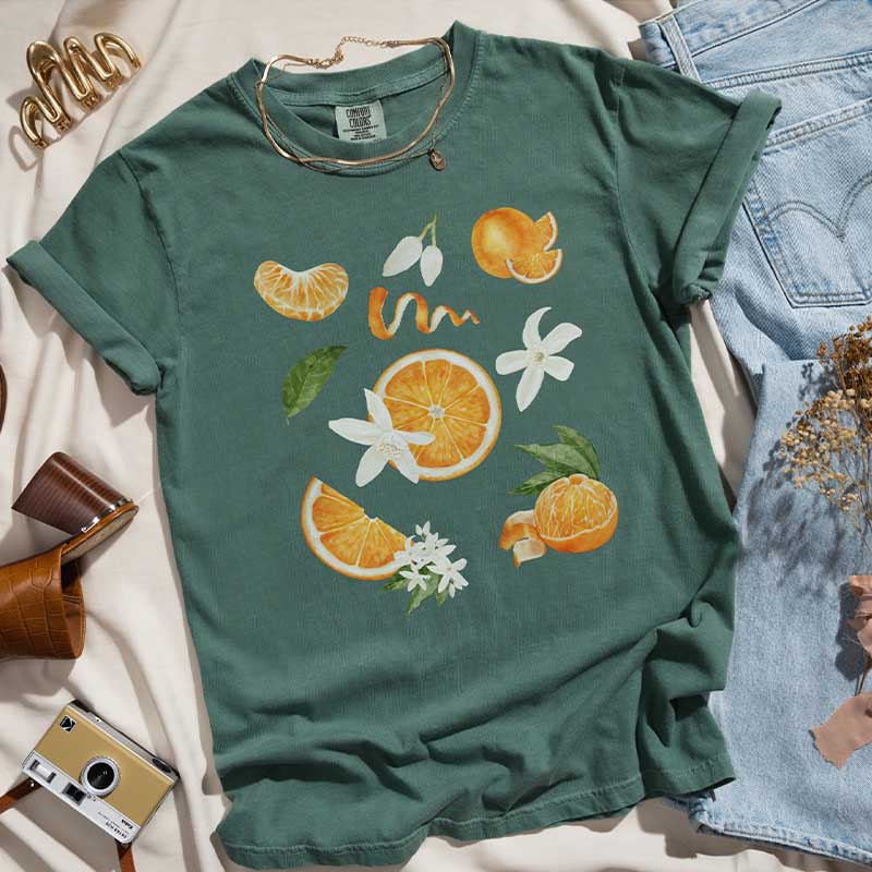 Boho Oranges Citrus Aesthetic T-Shirt