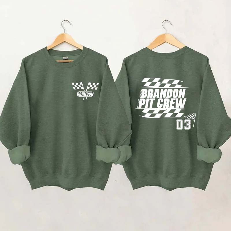 Personalized Pit Crew Racing Sweatshirt