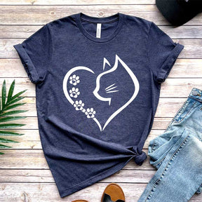 Cat Heart Owner Mom T-Shirt
