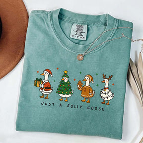 Just a Jolly Goose Girly Christmas T-Shirt