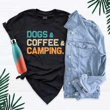 Dogs Coffee Camping Vacation T-Shirt