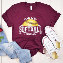 Custom Name Number Softball T-Shirt
