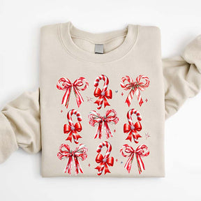 Coquette Christmas Candy Sweatshirt