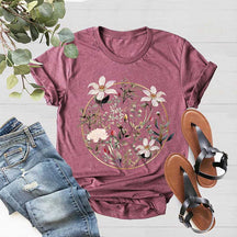 White Wild Floral Flower T-Shirt