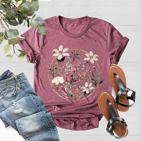 White Wild Floral Flower T-Shirt