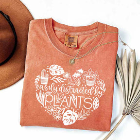 Cute Heart Easily Distracted By Plants T-Shirt