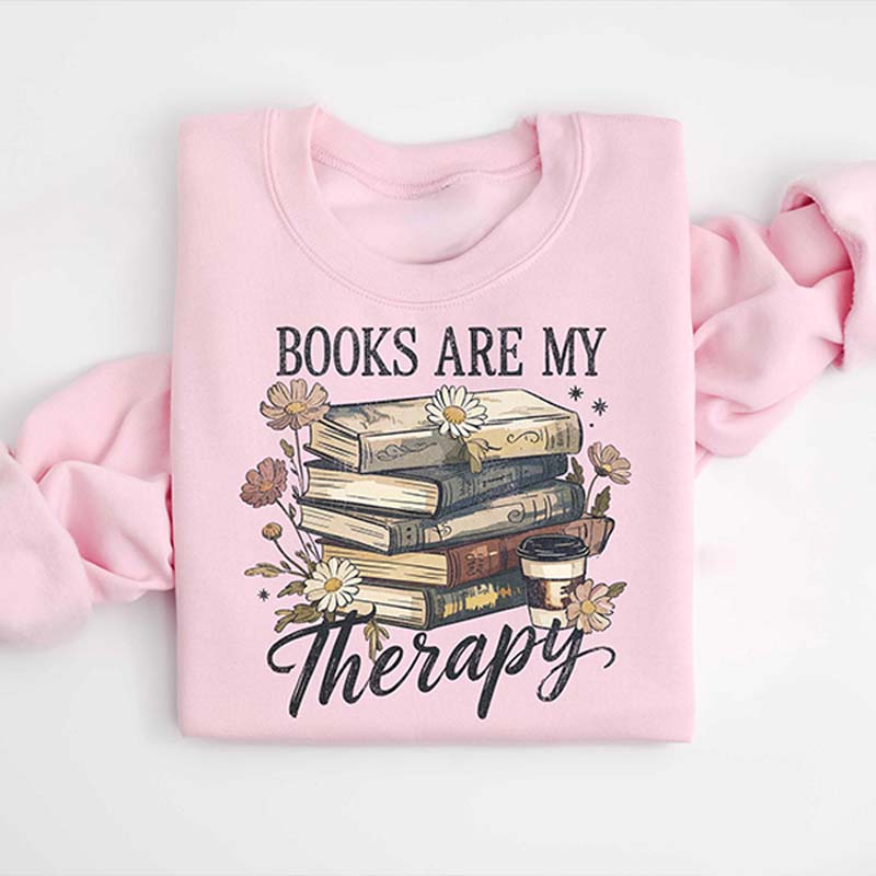 Retro Books Are My Therapy Sweatshirt
