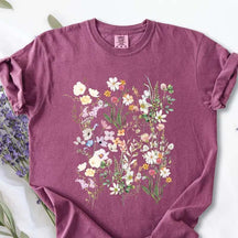 Vintage Watercolor Pressed White Flowers T-Shirt
