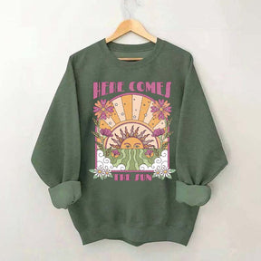 Here Comes The Sun Retro Celestial Sweatshirt