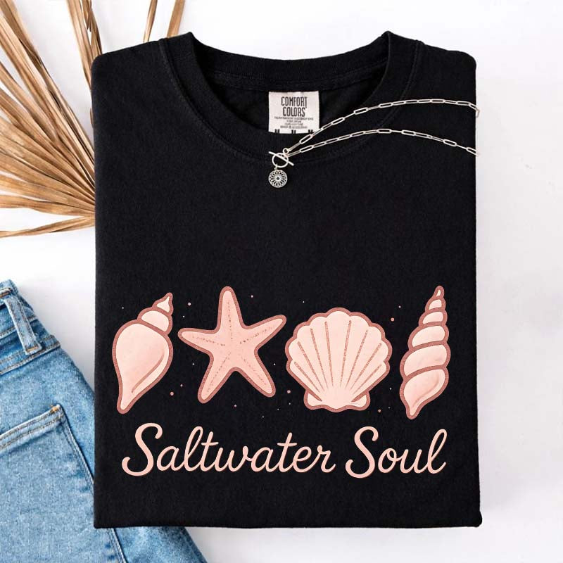 Seashell Graphic Comfort Colors Beach T-Shirt