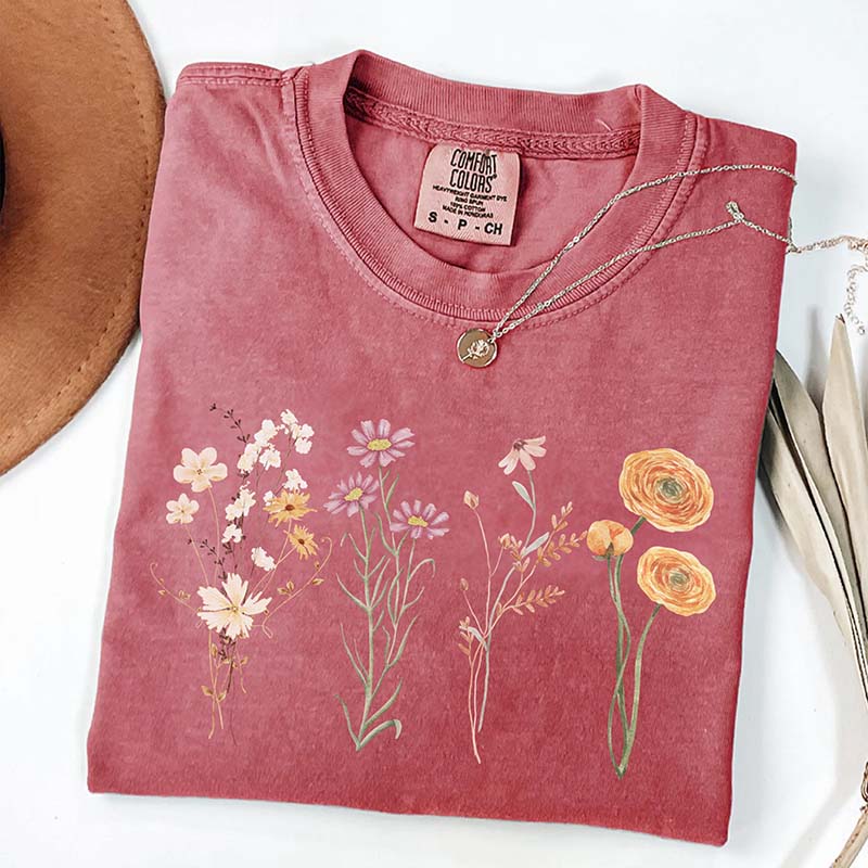 Wild Flower Meadow Cottagecore Aesthetic T-Shirt