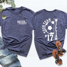 Custom Soccer Team Mom Kids Name & Number T-Shirt