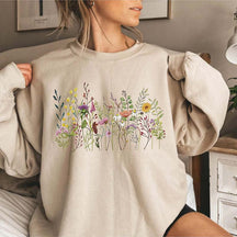 Vintage Botanical Pastel Floral  Sweatshirt