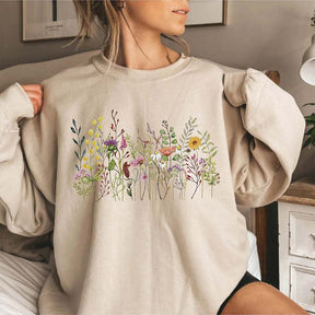 Vintage Botanical Pastel Floral  Sweatshirt