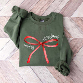 Merry Christmas Bow Sweatshirt
