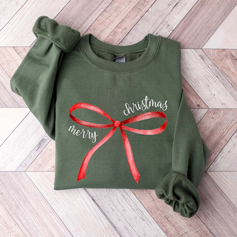 Merry Christmas Bow Sweatshirt