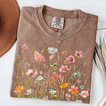 Boho Wildflower Pink Floral T-Shirt