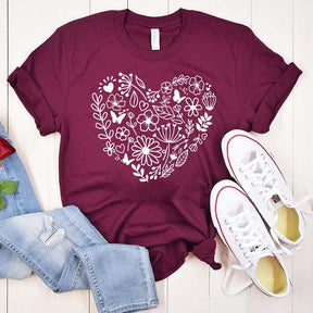 Cute Wildflowers Heart Plant Mama T-Shirt