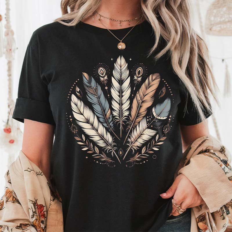 Boho Feather Bohemian T-Shirt
