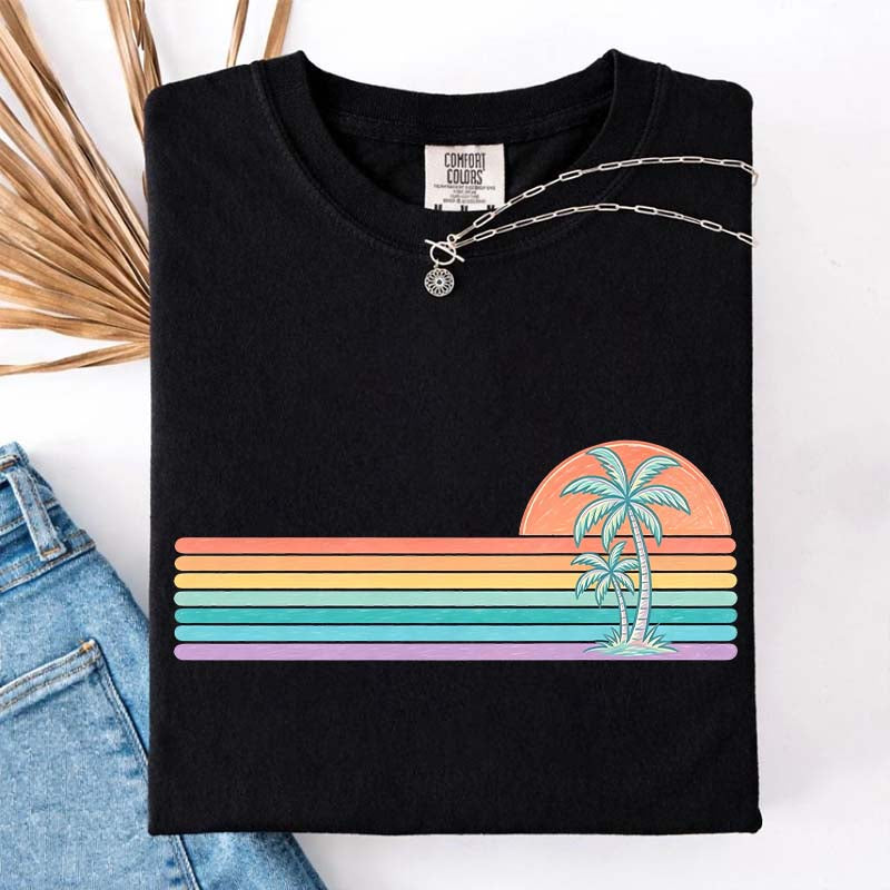 Retro Sun Summer Stripes T-Shirt
