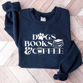 Funny Dogs Books Coffee Sweatshirt
