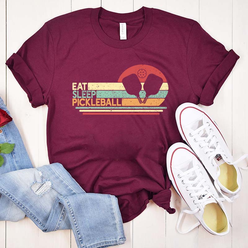 Retro Eat Sleep Pickleball T-Shirt