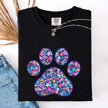 Comfort Colors Floral Paw Print T-Shirt